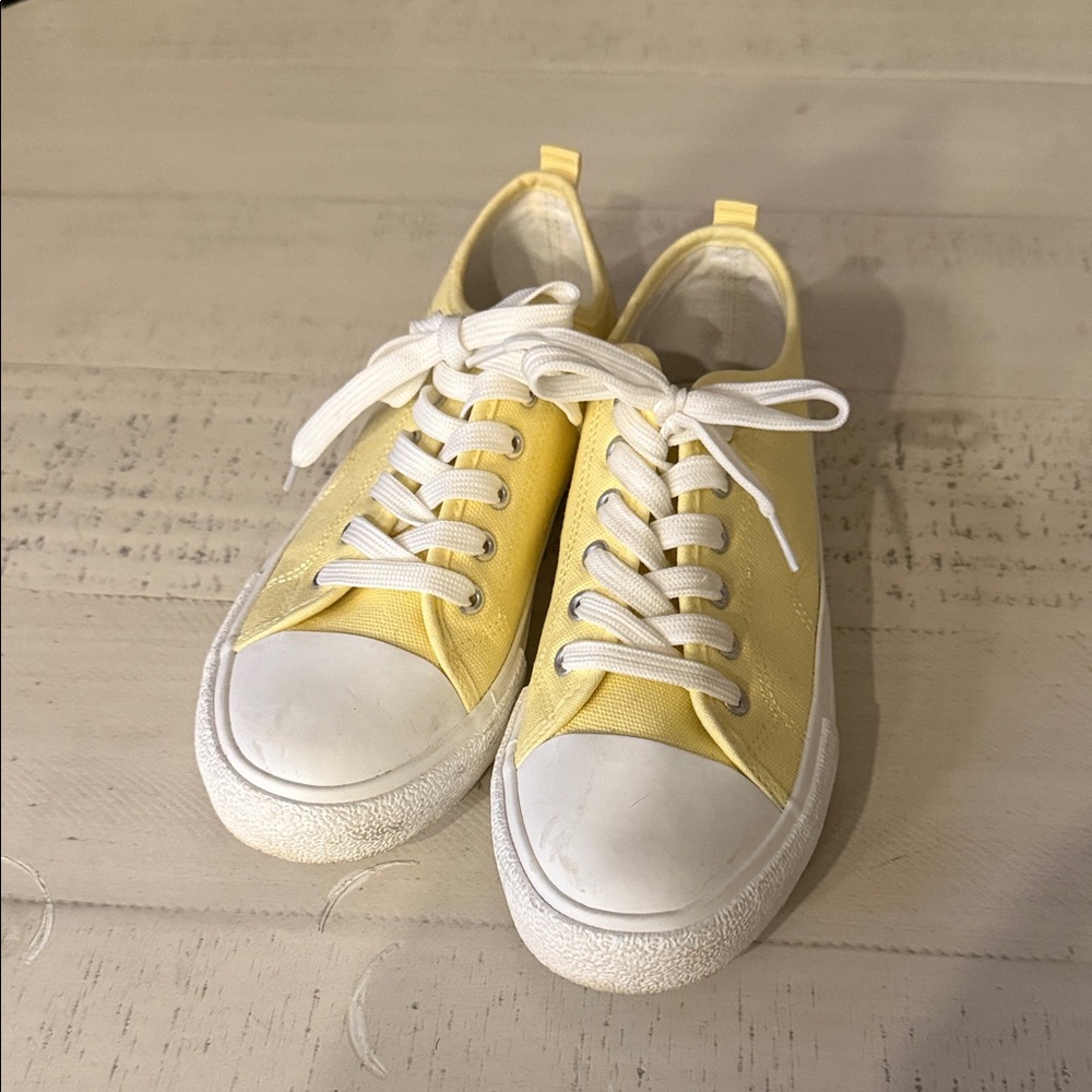 JustFab Sunny Yellow Canvas Sneakers